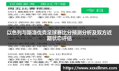 以色列与斯洛伐克足球赛比分预测分析及双方近期状态评估